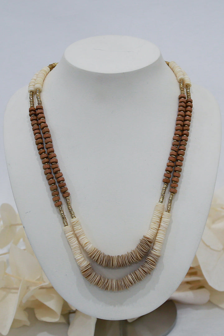 Cay Necklace | Tan/Brass