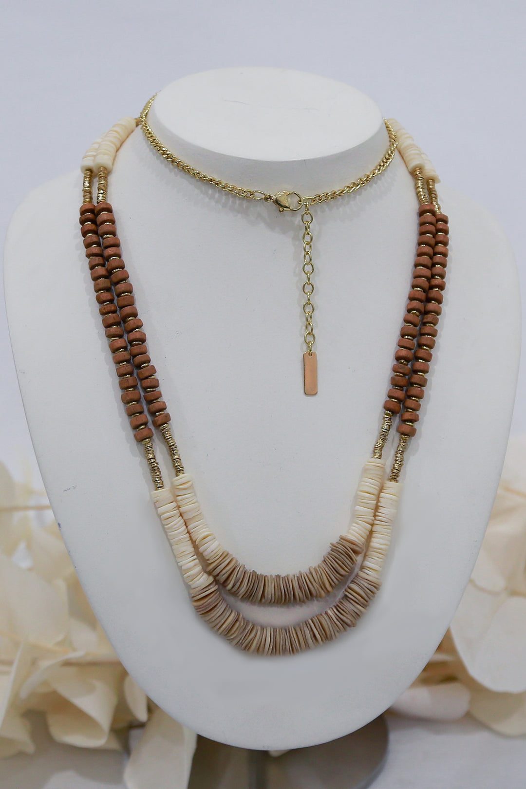 Cay Necklace | Tan/Brass