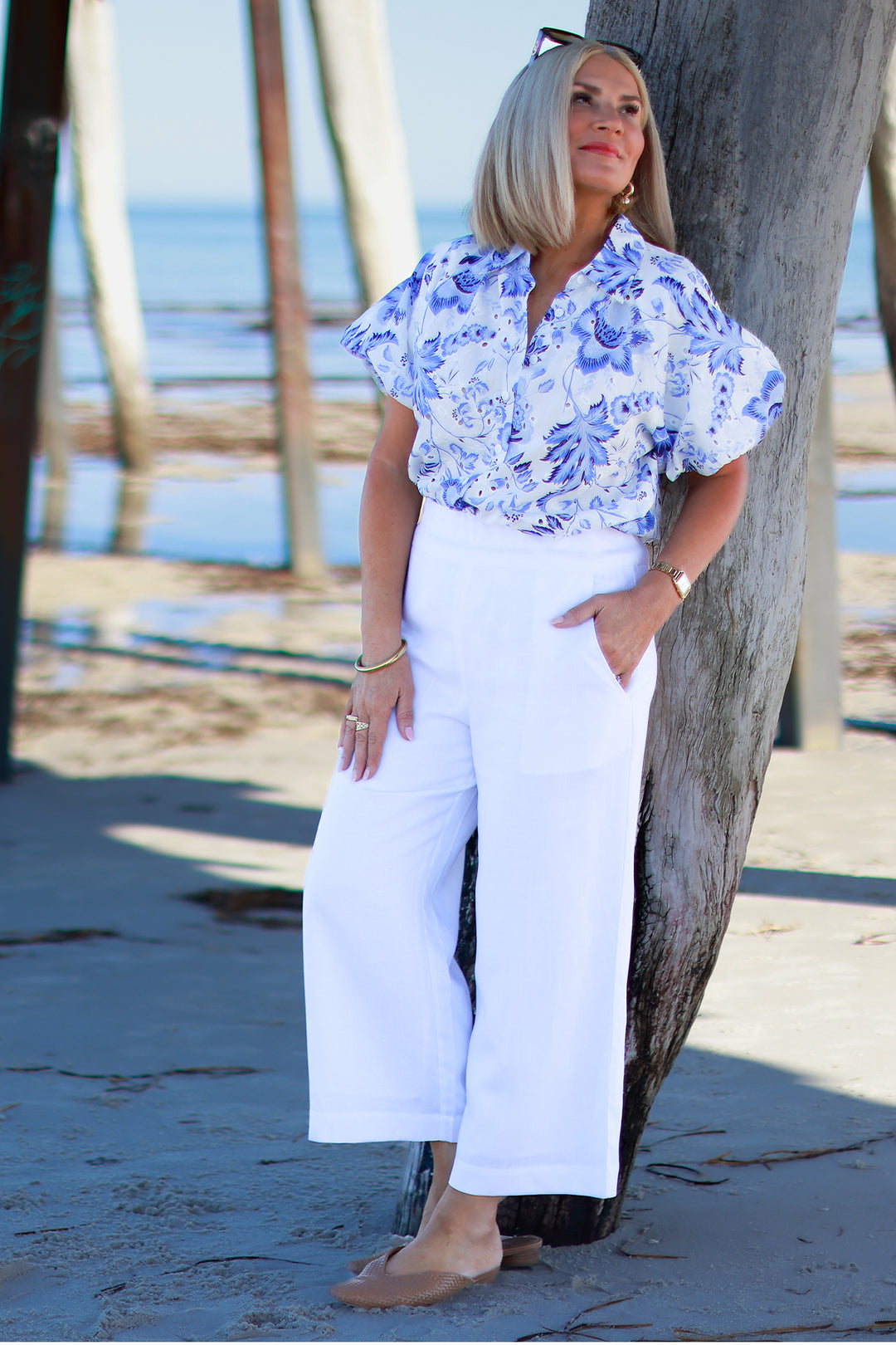 Essence Broderie Shirt | BLUE