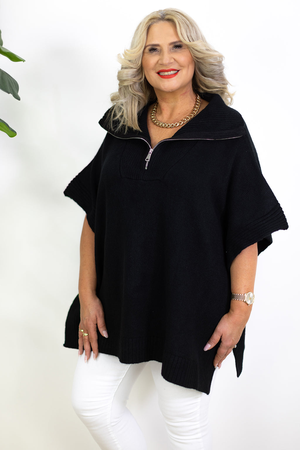 Misha Zip Knit | Black
