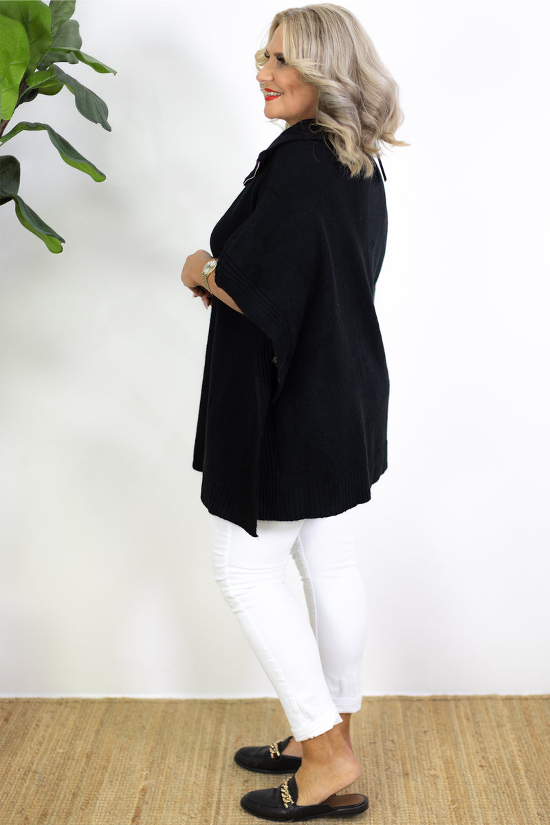Misha Zip Knit | Black
