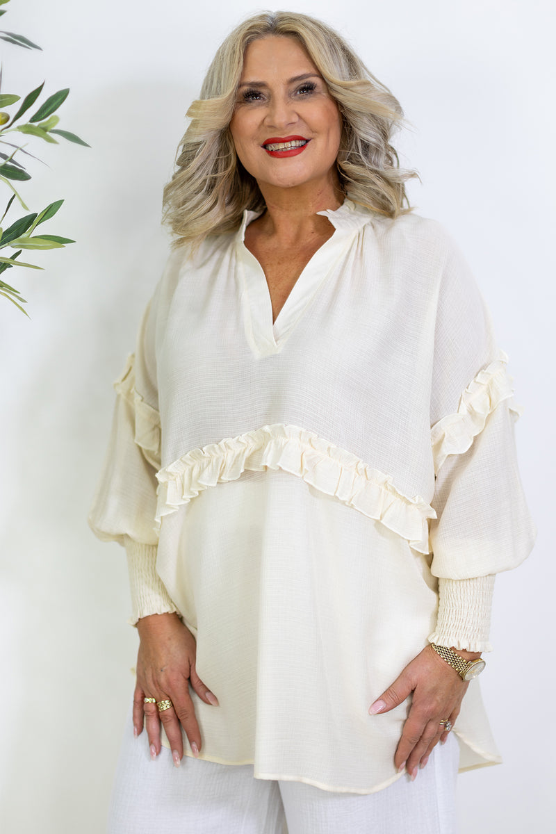 Eva Frill Shirt | Cream