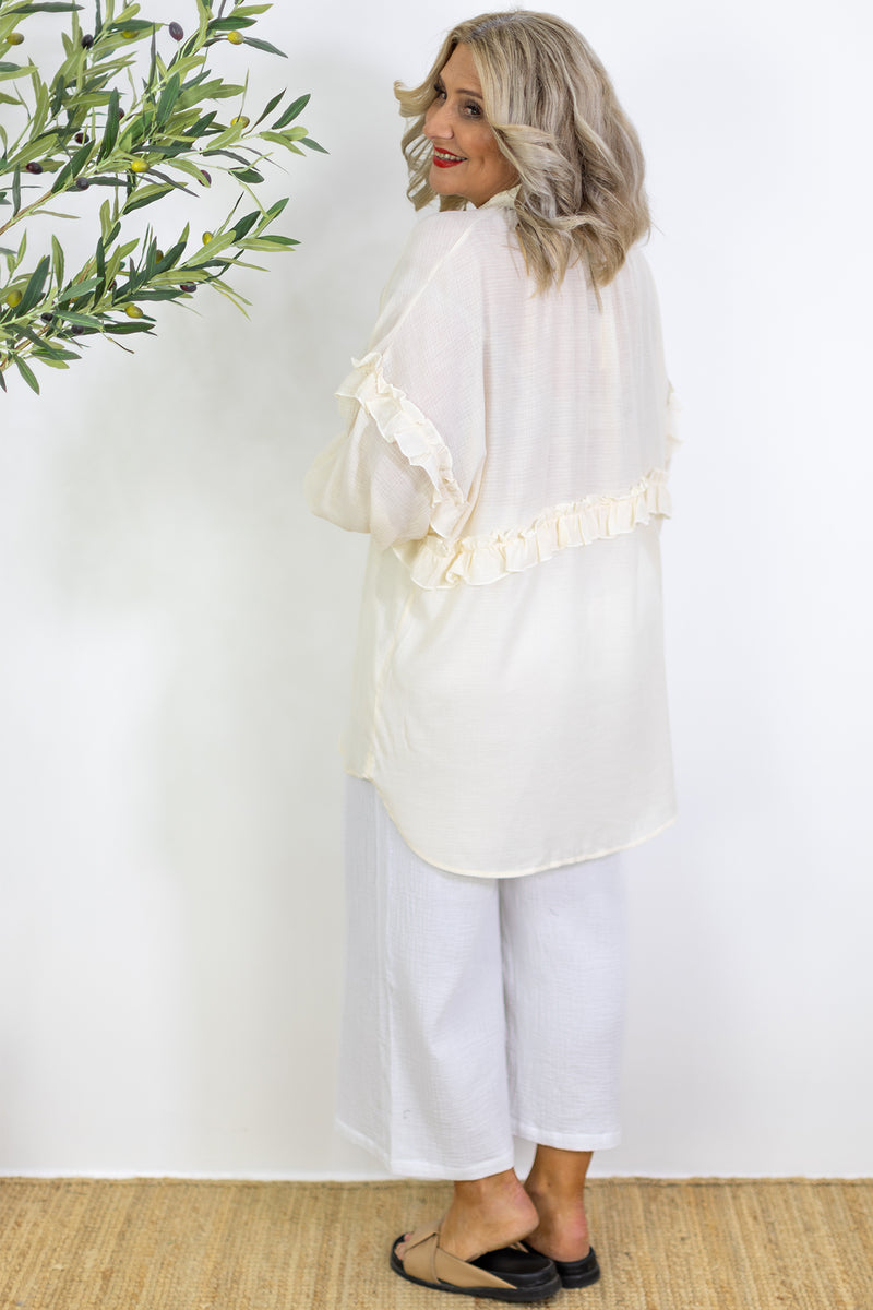 Eva Frill Shirt | Cream