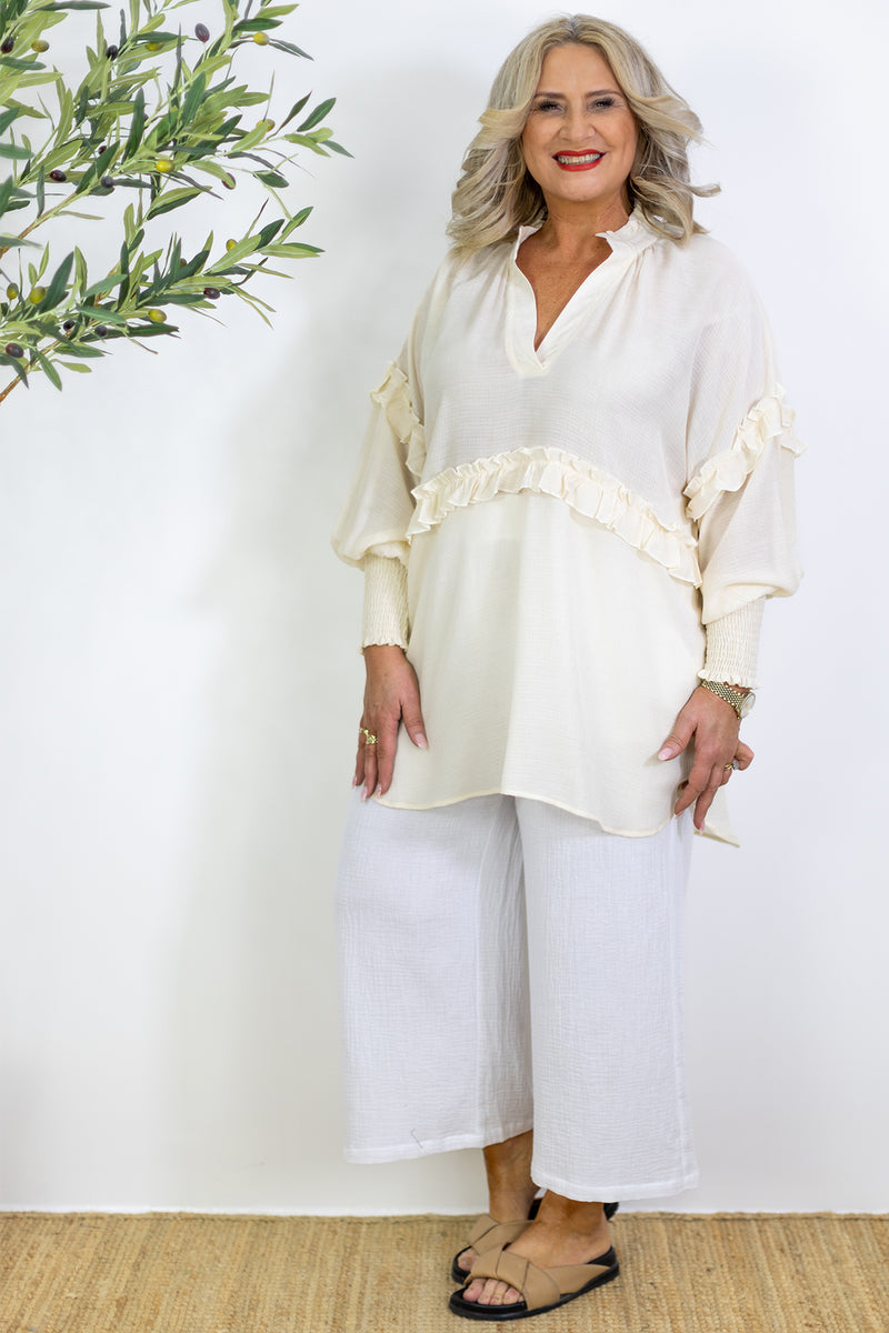 Eva Frill Shirt | Cream