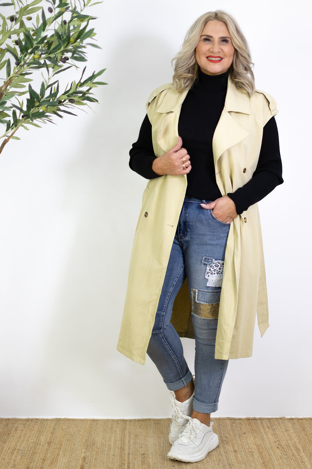 Harvard Sleeveless Trench | Oatmeal