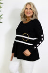 Stars & Stripes Long Slv Tee | Black
