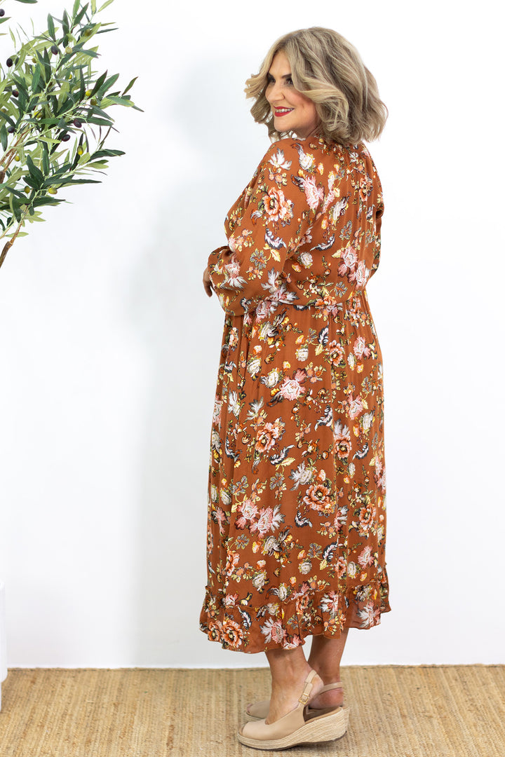 Flourish Maxi Dress | Rust