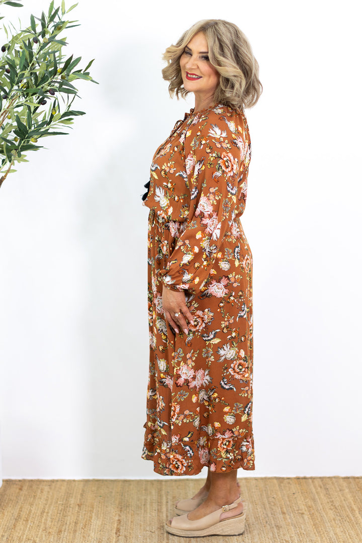 Flourish Maxi Dress | Rust