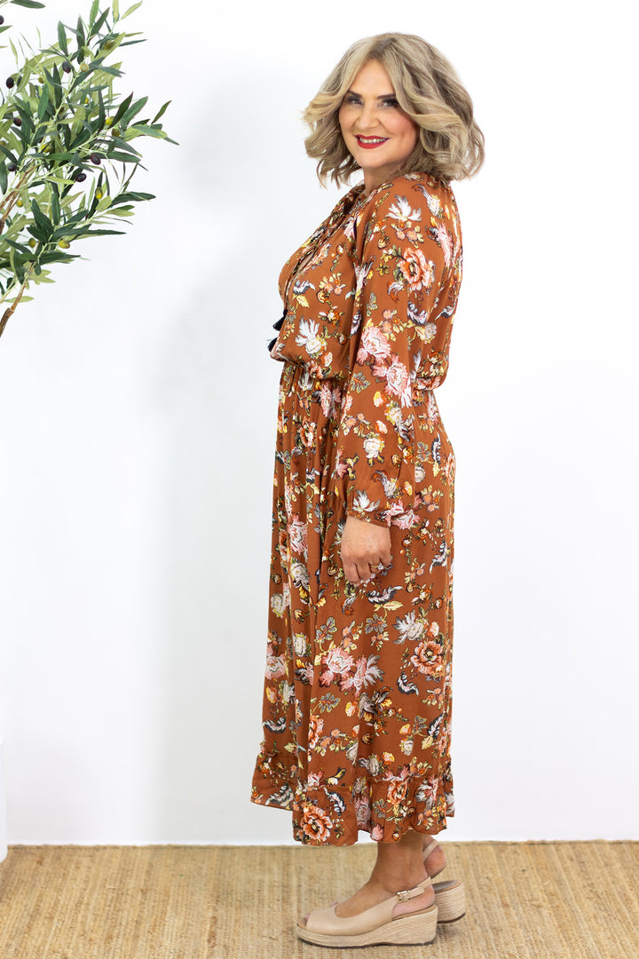 Flourish Maxi Dress | Rust