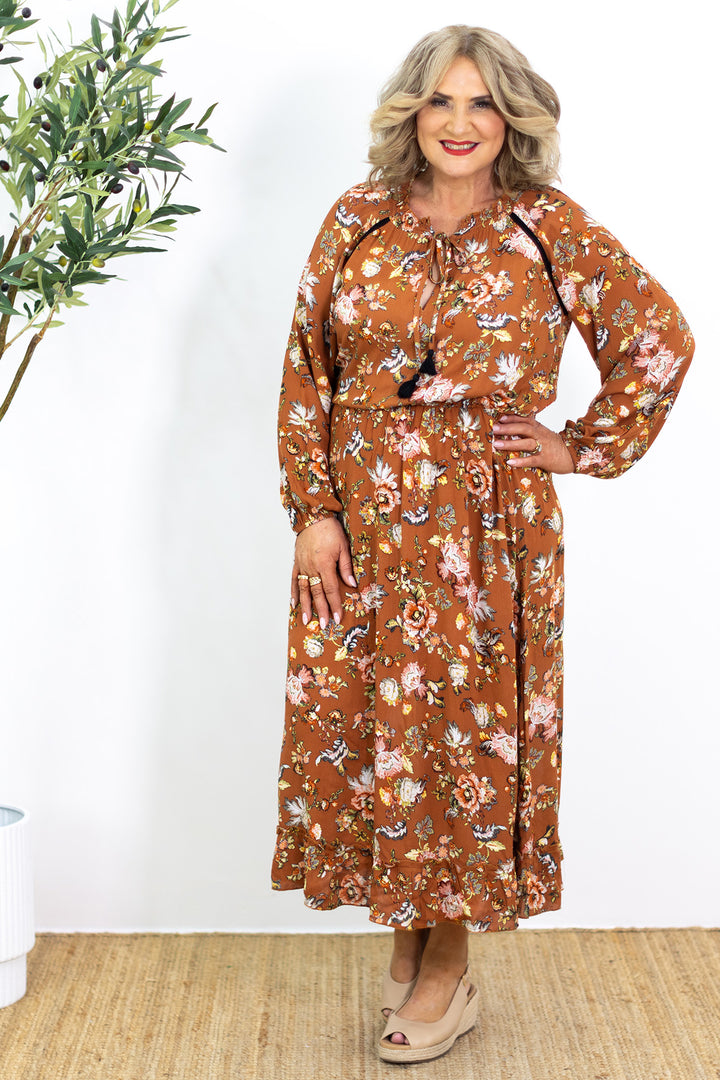 Flourish Maxi Dress | Rust
