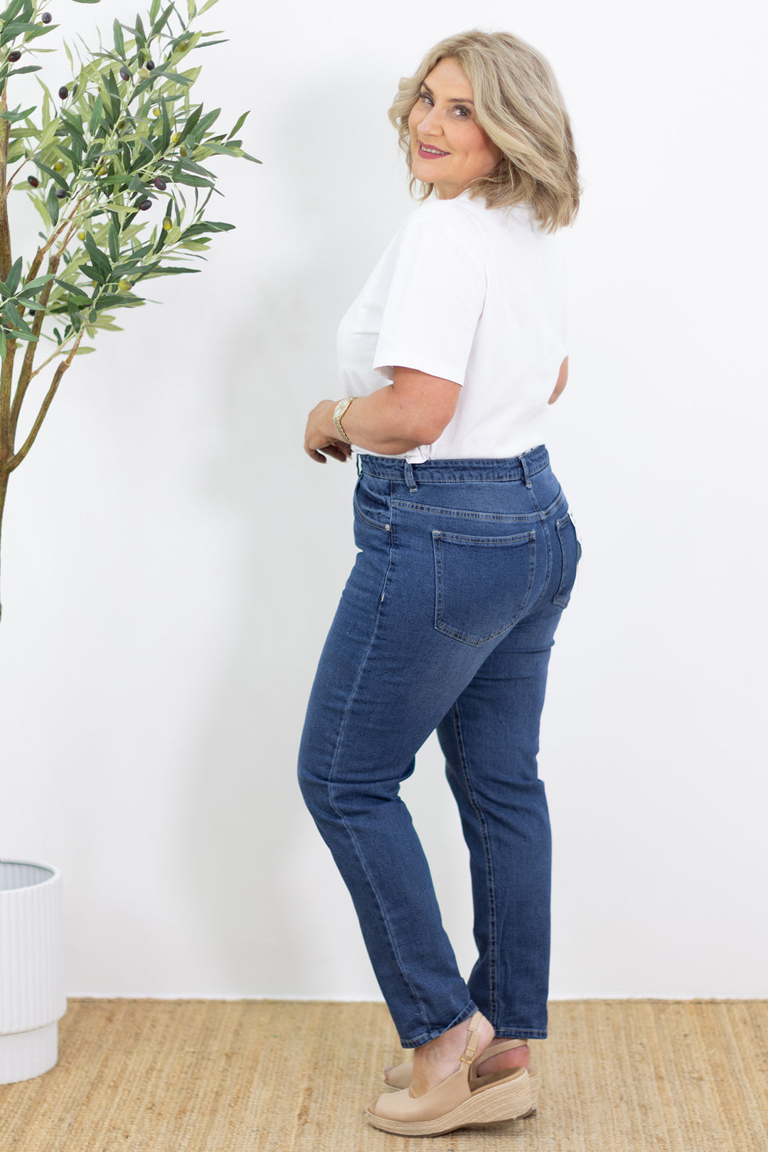 Nat Slim Straight Jean | Indigo Wash