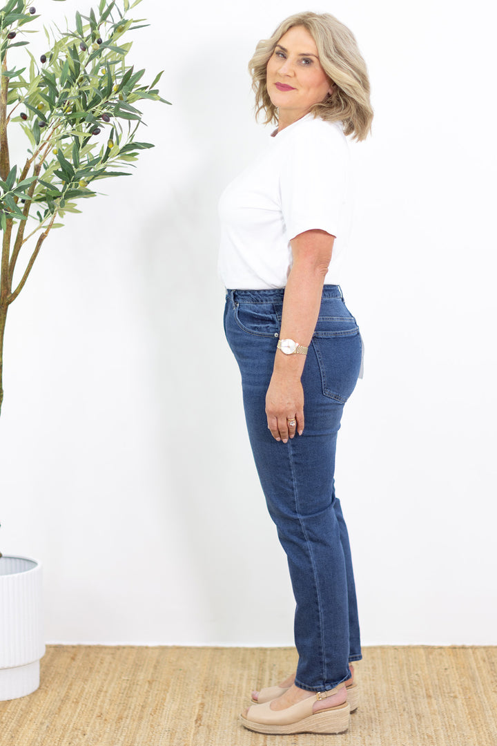 Nat Slim Straight Jean | Indigo Wash