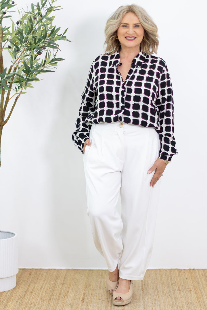 Astrid Shirt | Black & White Etch