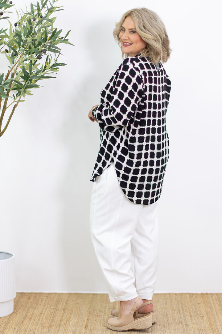 Astrid Shirt | Black & White Etch