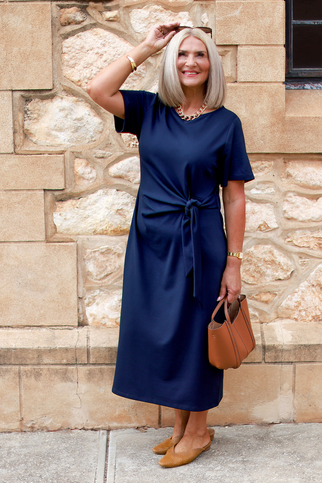 Alanah Tie Dress | NAVY