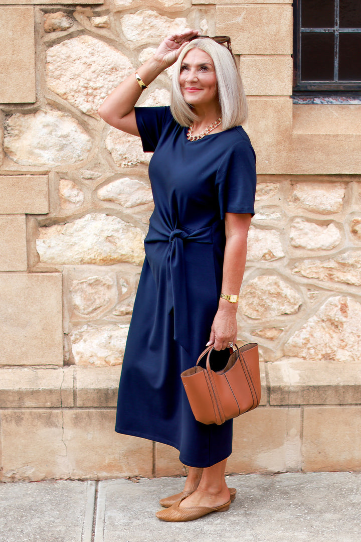 Alanah Tie Dress | NAVY