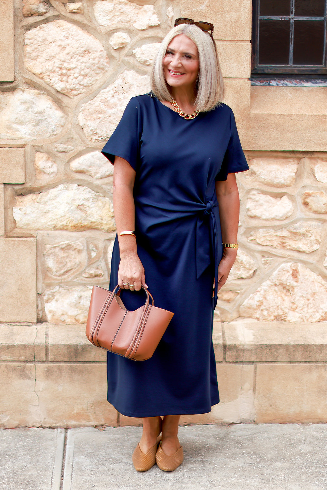 Alanah Tie Dress | NAVY