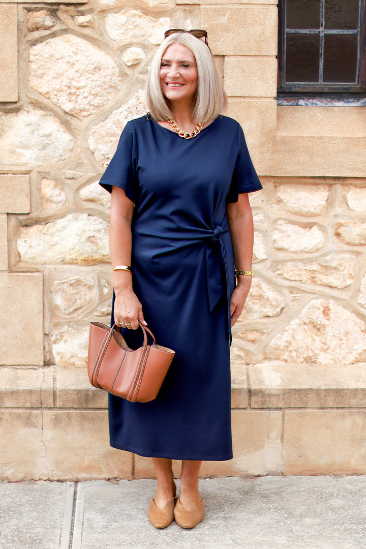 Alanah Tie Dress | NAVY