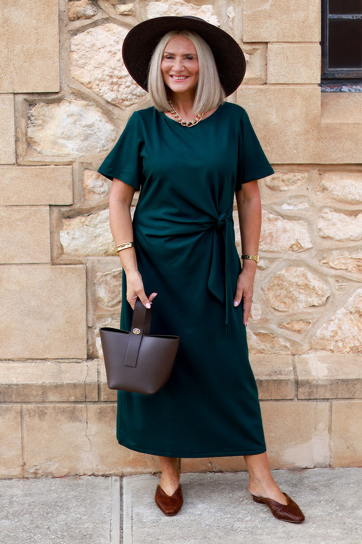 Alanah Tie Dress | GREEN
