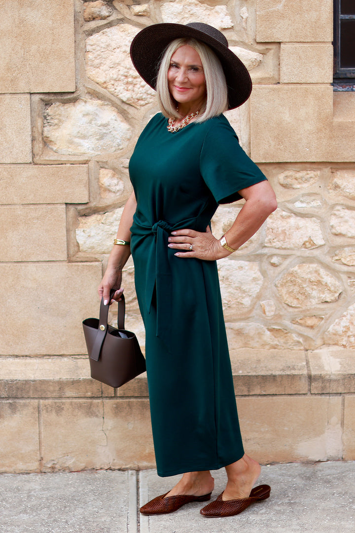 Alanah Tie Dress | GREEN
