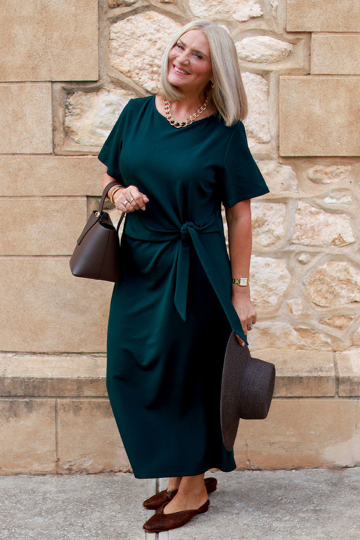 Alanah Tie Dress | GREEN