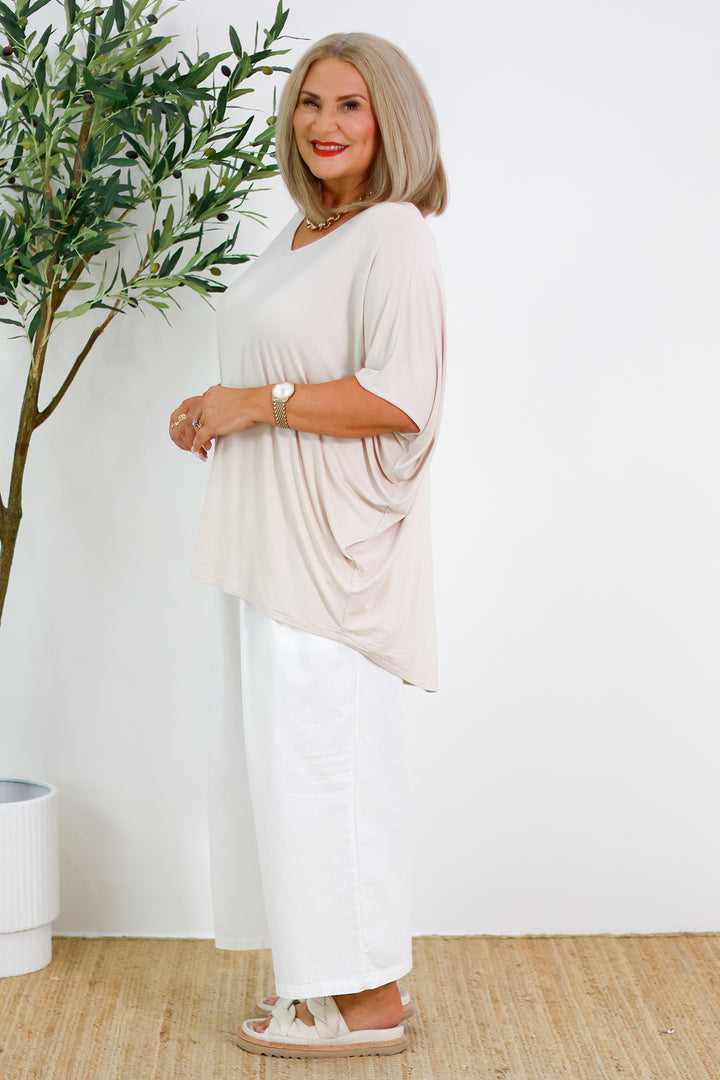 Armeni Batwing T Shirt | Beige
