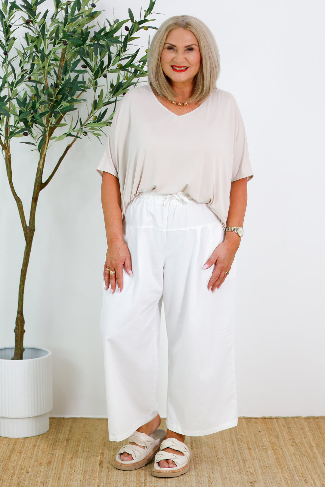 Armeni Batwing T Shirt | Beige