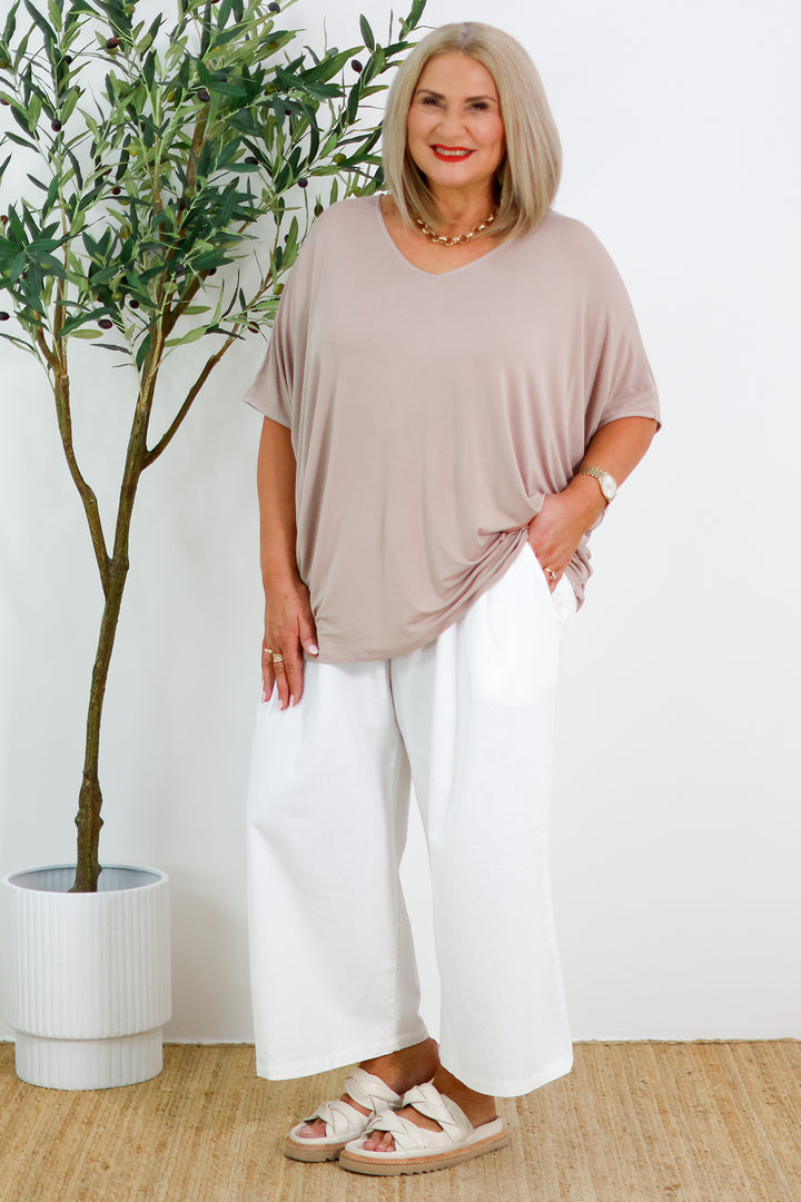 Armeni Batwing T Shirt | Taupe