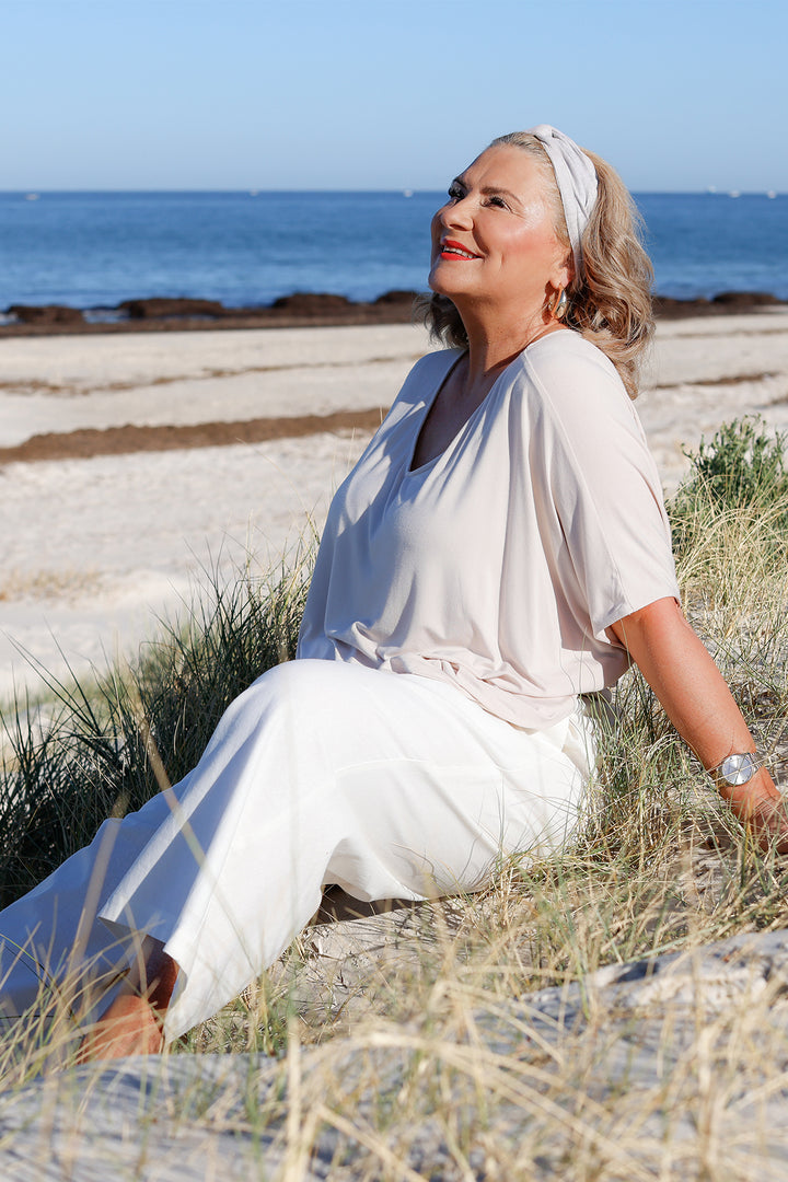 Armeni Batwing T Shirt | Beige