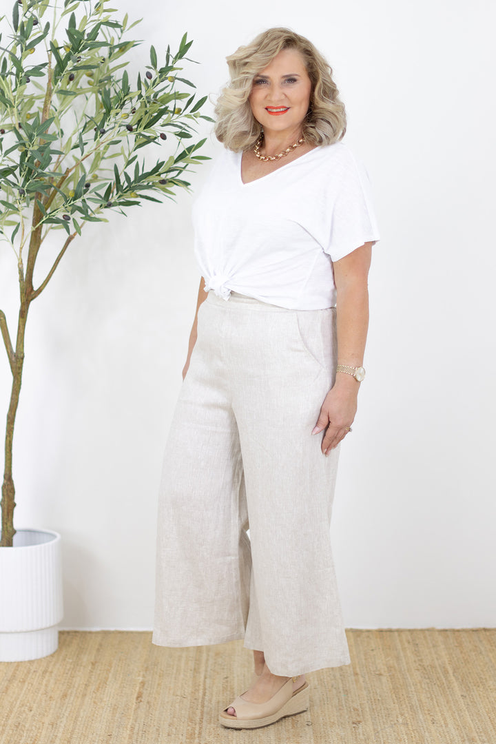 Santorini Wide Leg Pant | Natural