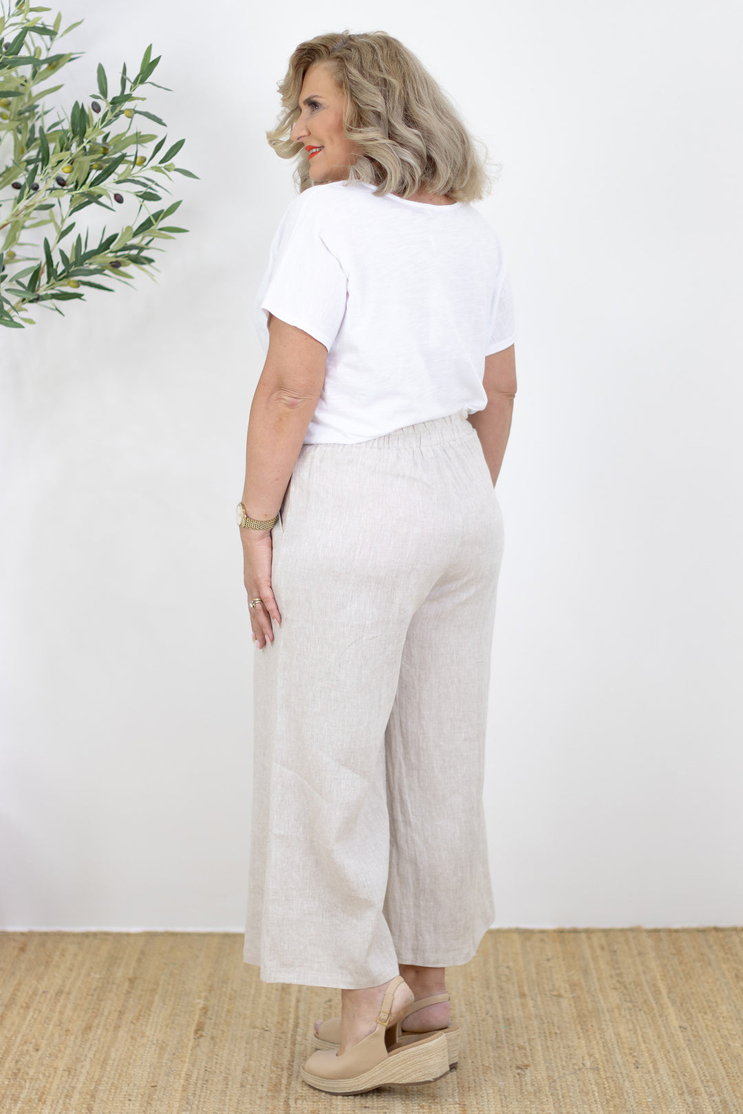 Santorini Wide Leg Pant | Natural