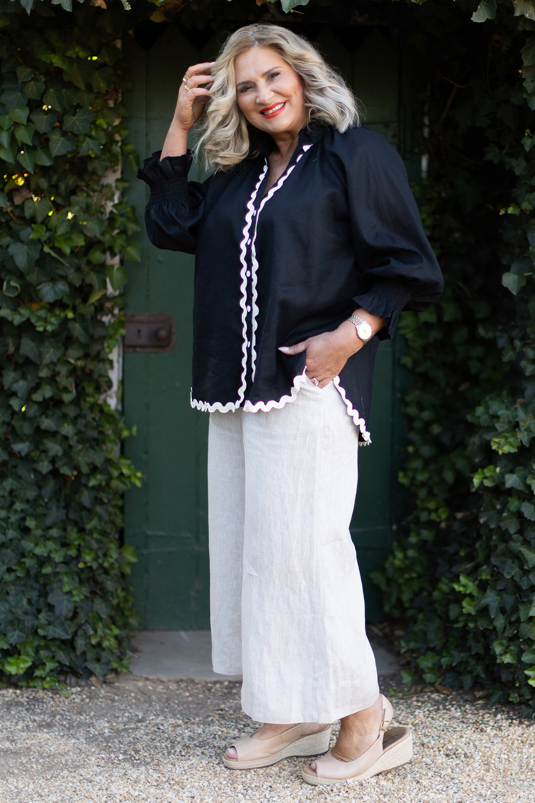Santorini Wide Leg Pant | White