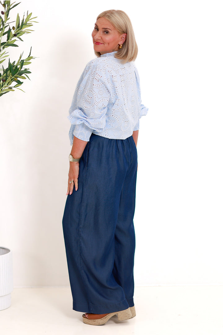 Cari Palazzo Pant | Blue