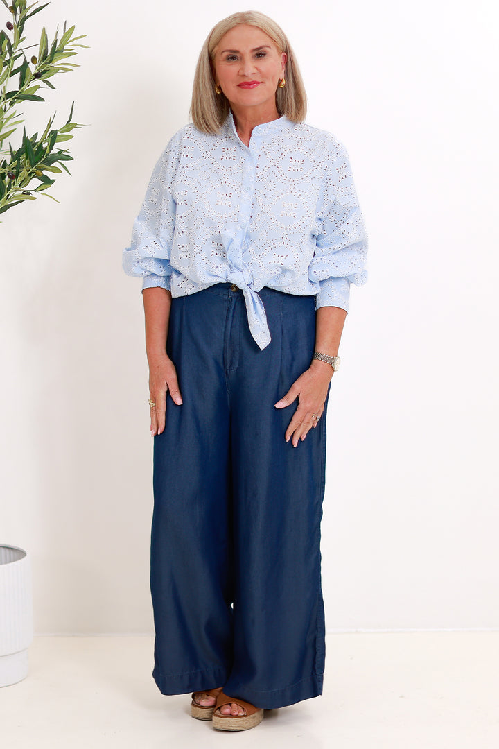 Cari Palazzo Pant | Blue
