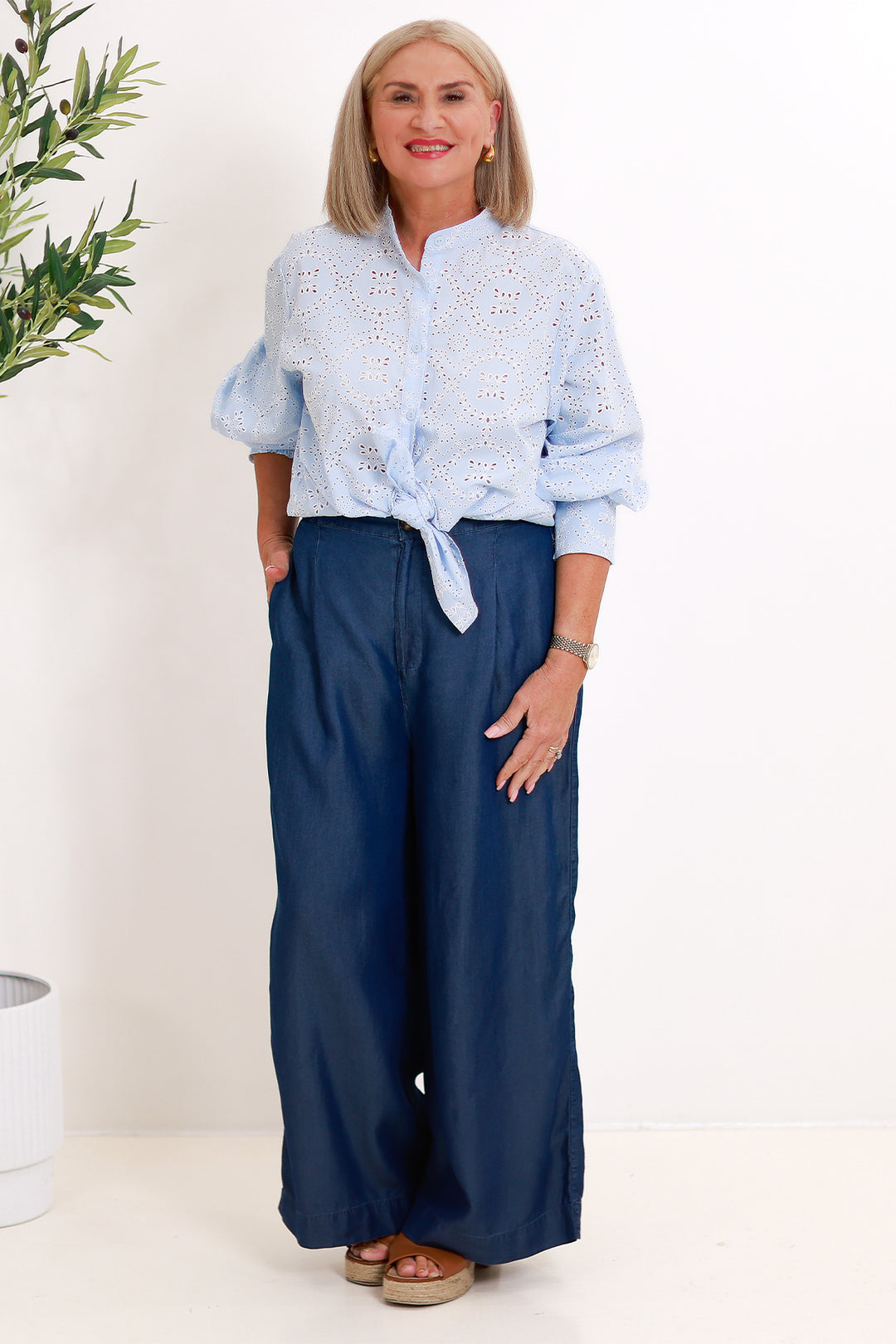 Cari Palazzo Pant | Blue