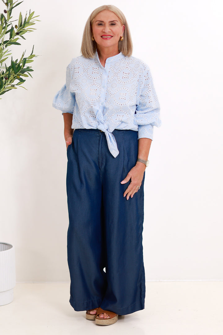 Cari Palazzo Pant | Blue