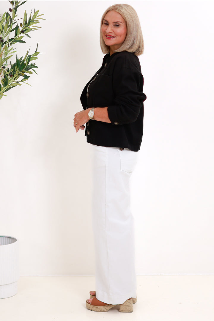 Lennox Linen Jacket | Black