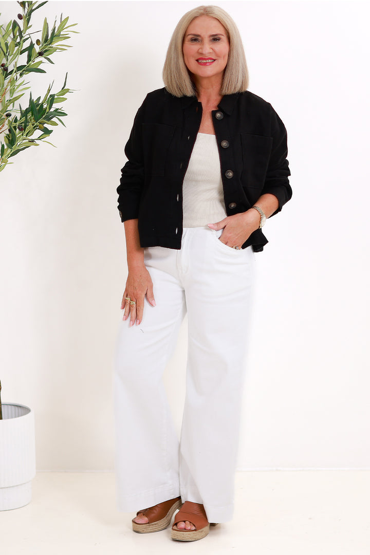 Lennox Linen Jacket | Black