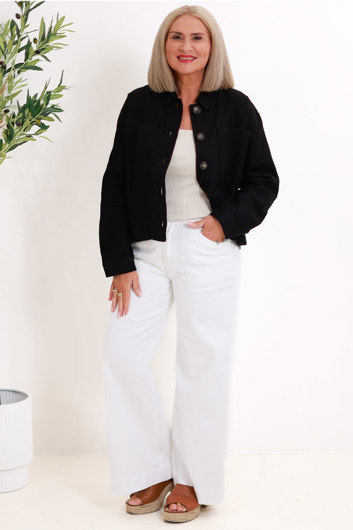 Lennox Linen Jacket | Black