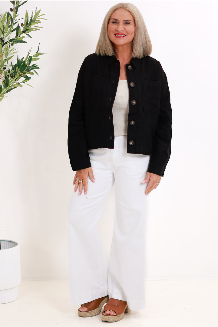 Lennox Linen Jacket | Black