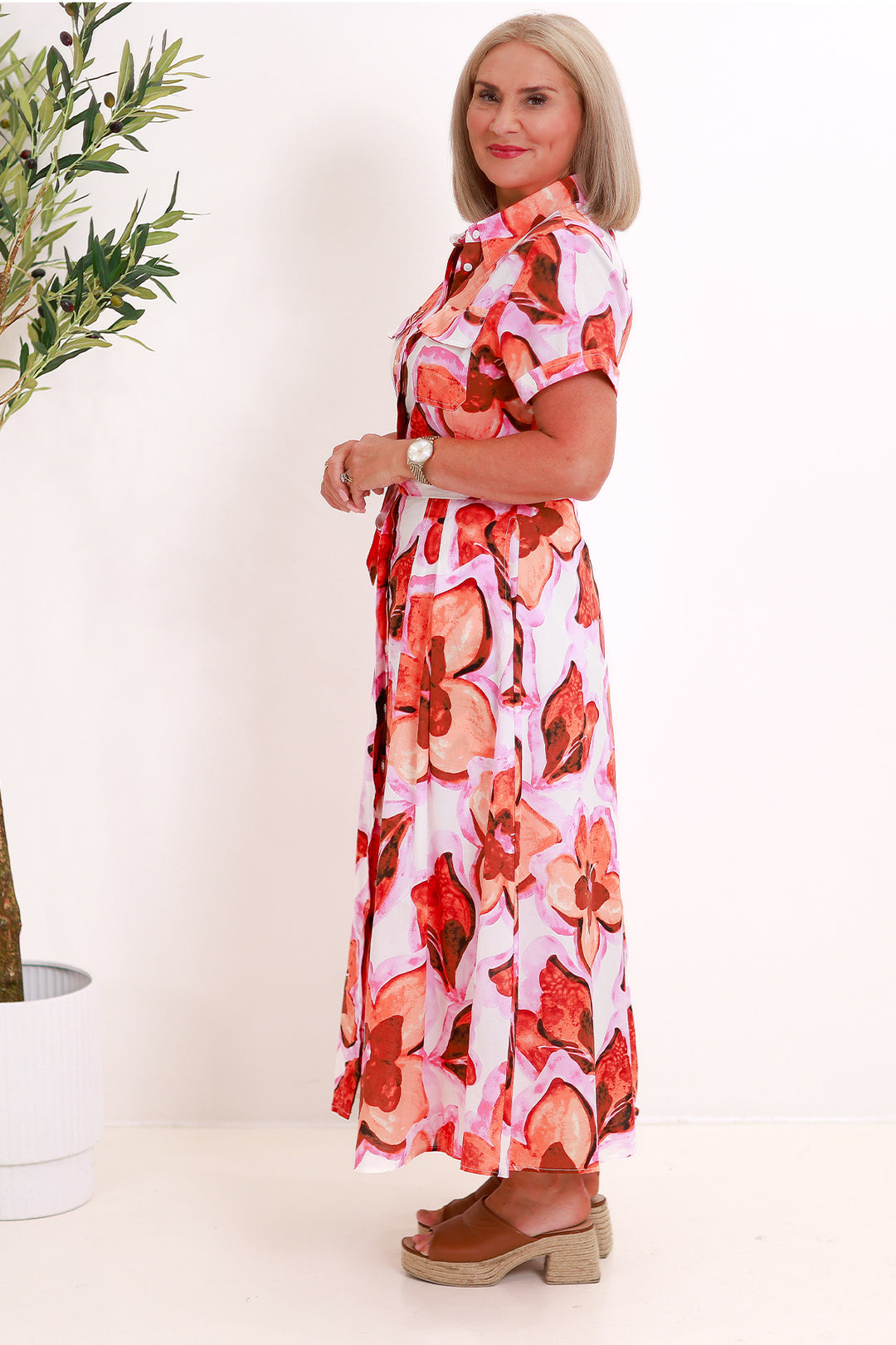 Rossellini Short Sleeve Dress | AZALEA