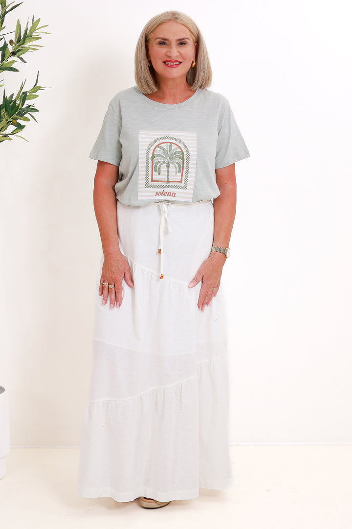Willa Linen Cotton Skirt | WHITE