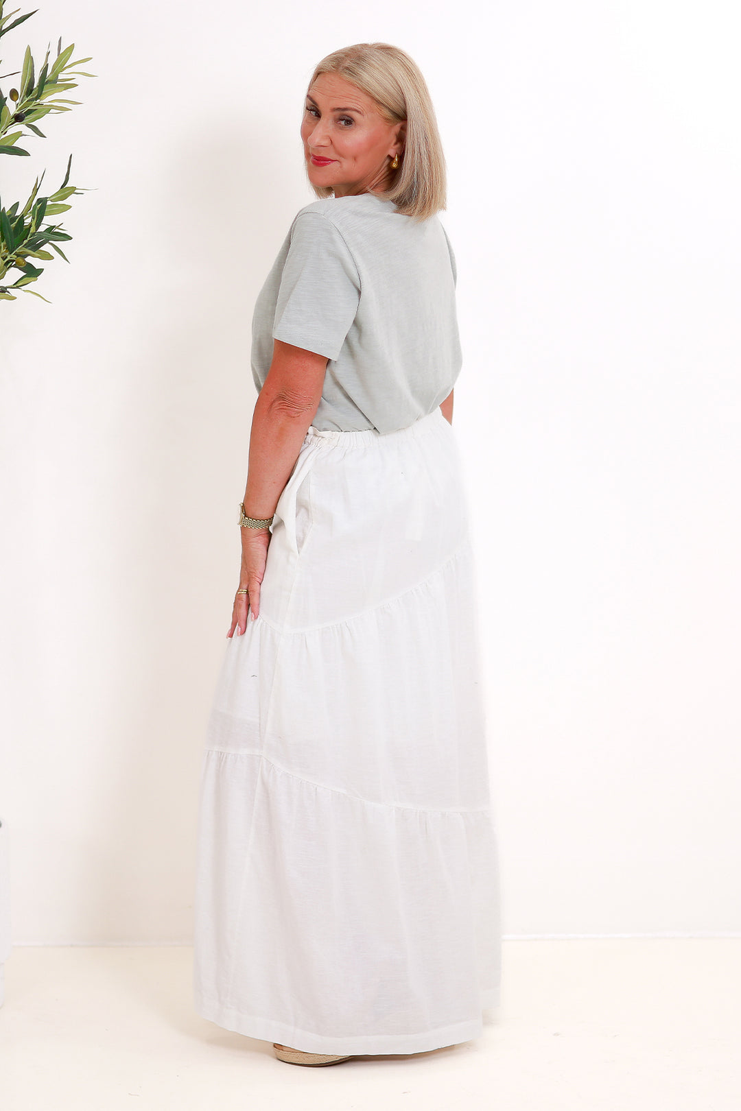 Willa Linen Cotton Skirt | WHITE