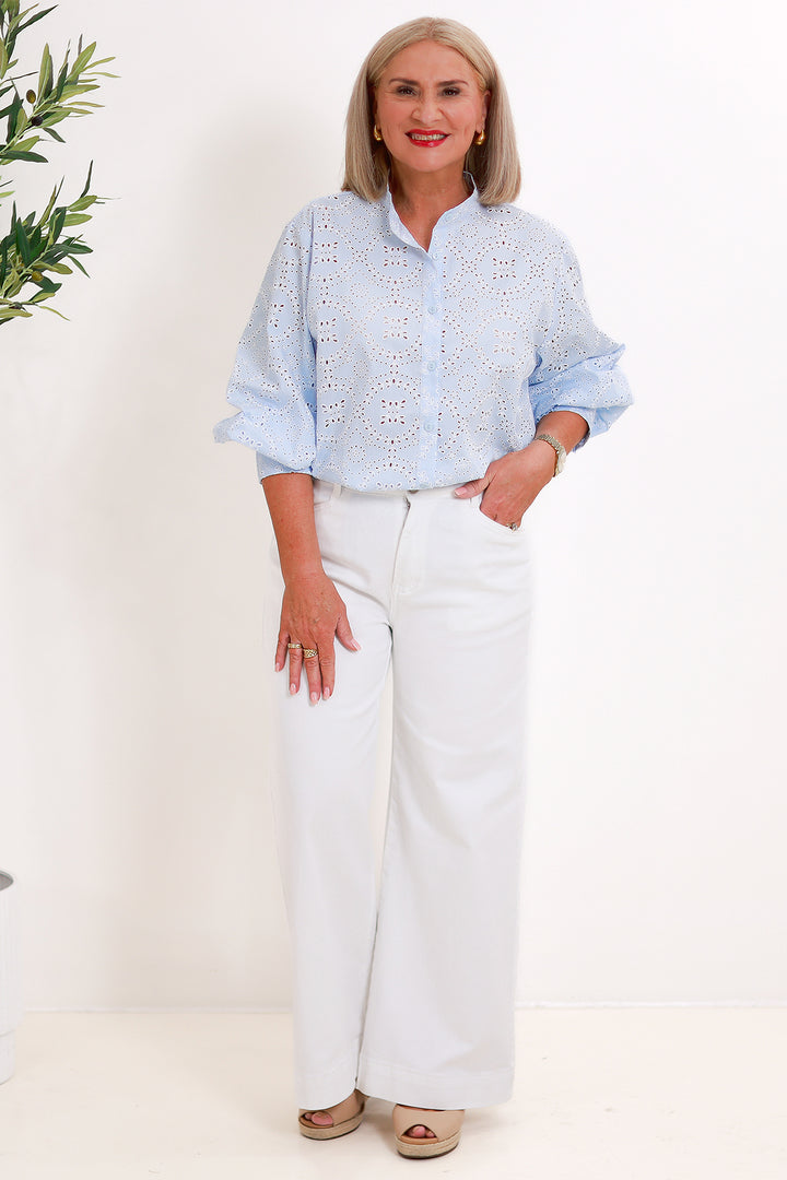 Belamy Broderie Shirt | LIGHT BLUE
