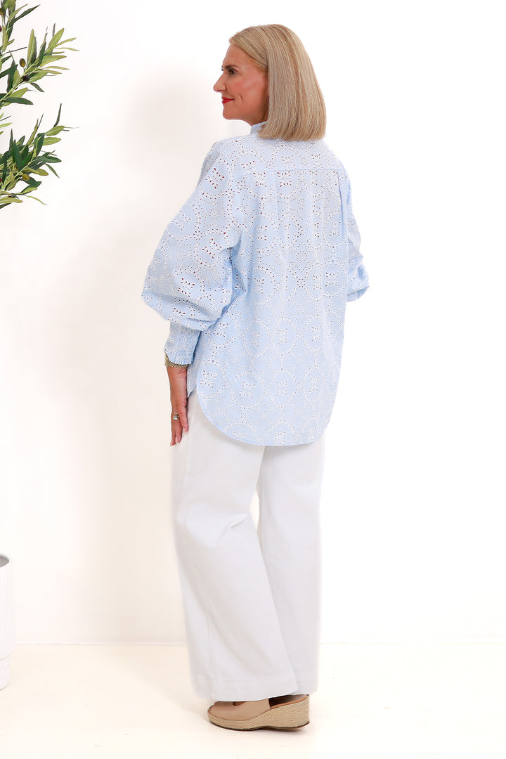 Belamy Broderie Shirt | LIGHT BLUE