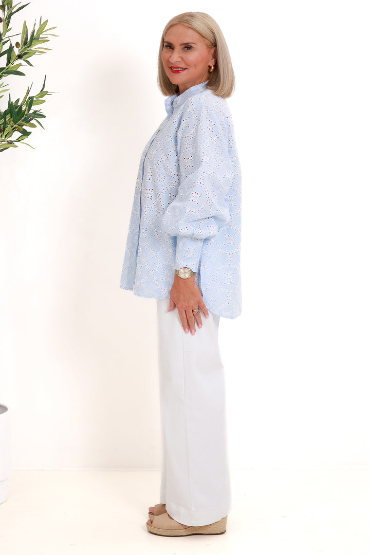 Belamy Broderie Shirt | LIGHT BLUE