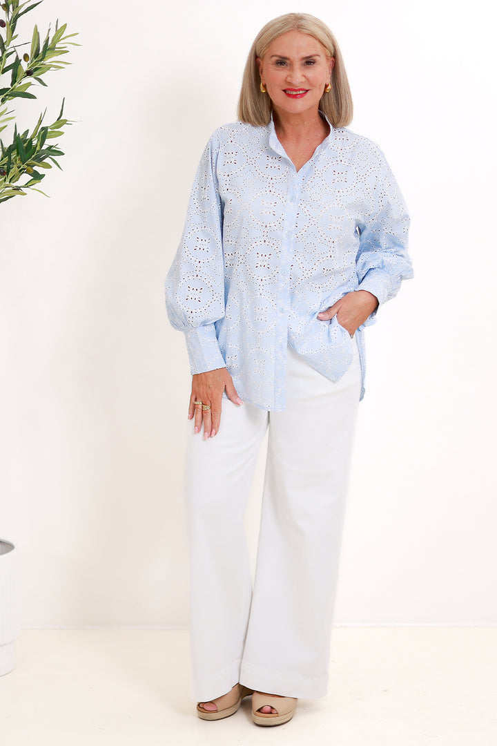 Belamy Broderie Shirt | LIGHT BLUE