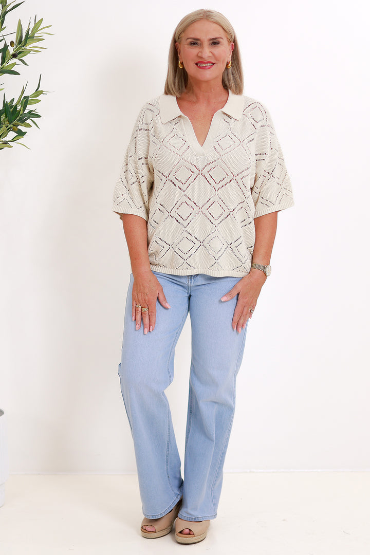 Desira Knit Top|  WHEAT