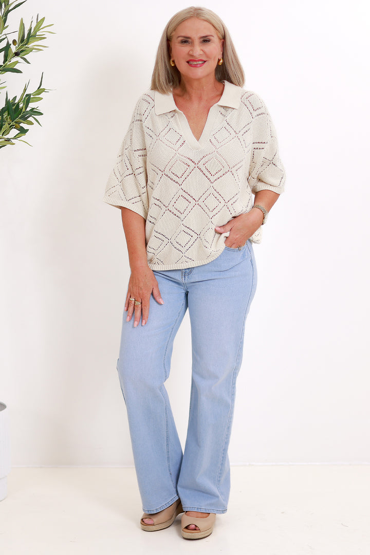 Desira Knit Top|  WHEAT