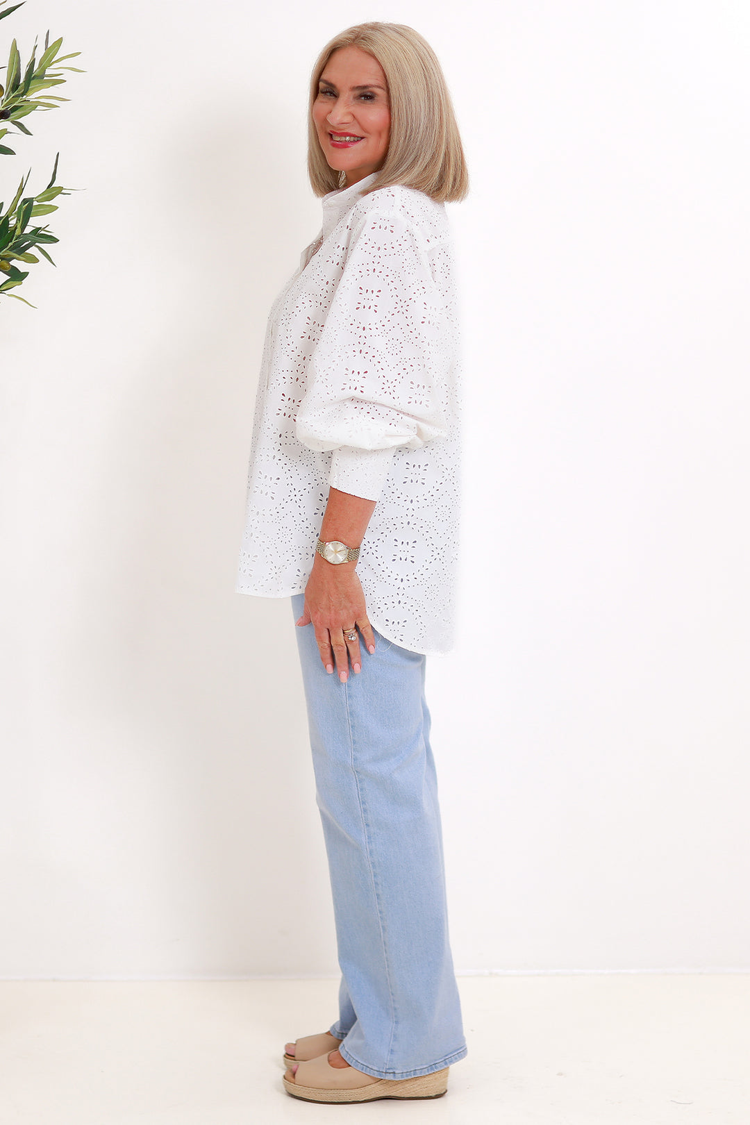 Belamy Broderie Shirt | WHITE